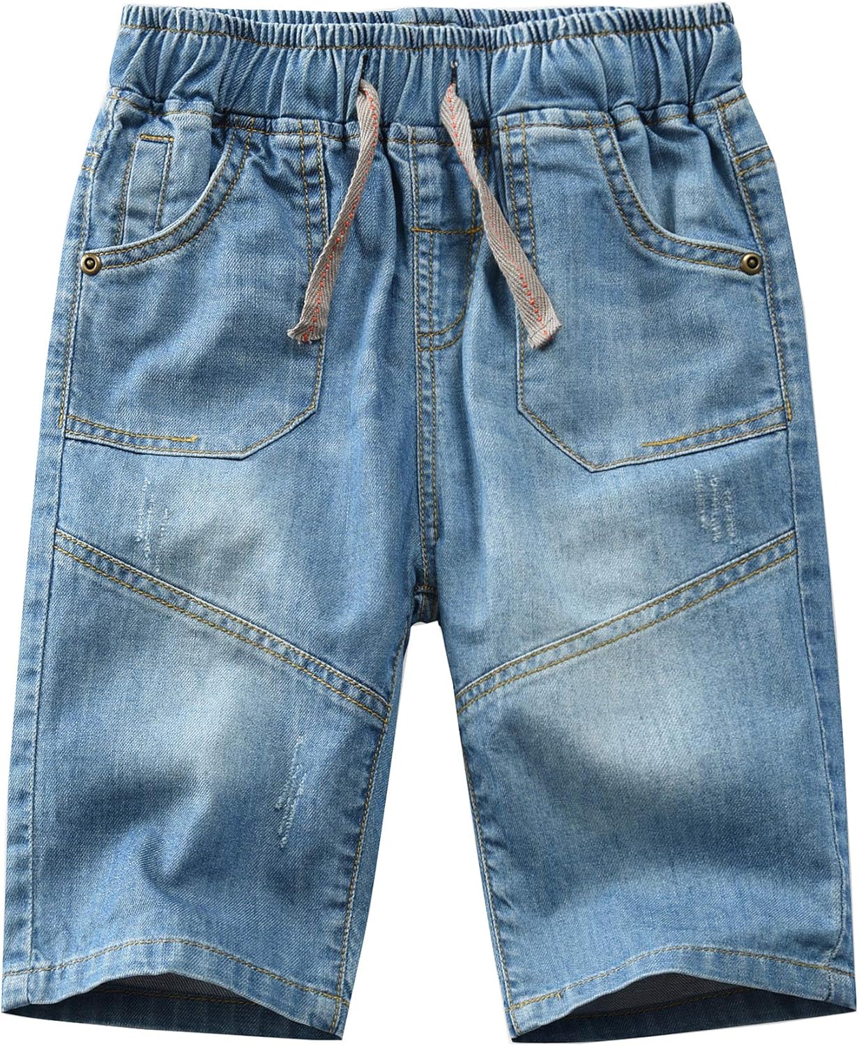 Kinder Jungen Sommer Kordelzug Abschürfungen Kurze Hose Jeanshose Jeans