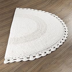 Savi Home Half Circle Bohemian Bathroom Rug with