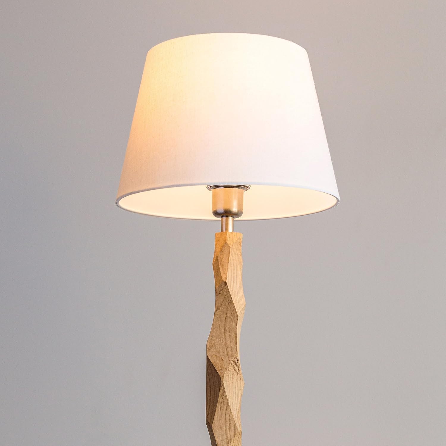 carved wood table lamp