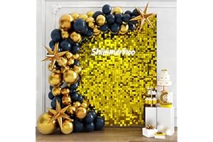 Shimmer Wall Backdrop-24 Panels Square Sequin Party Backdrop, Photo Backdrops for Birthday, Anniversary, Wedding, Graduation 