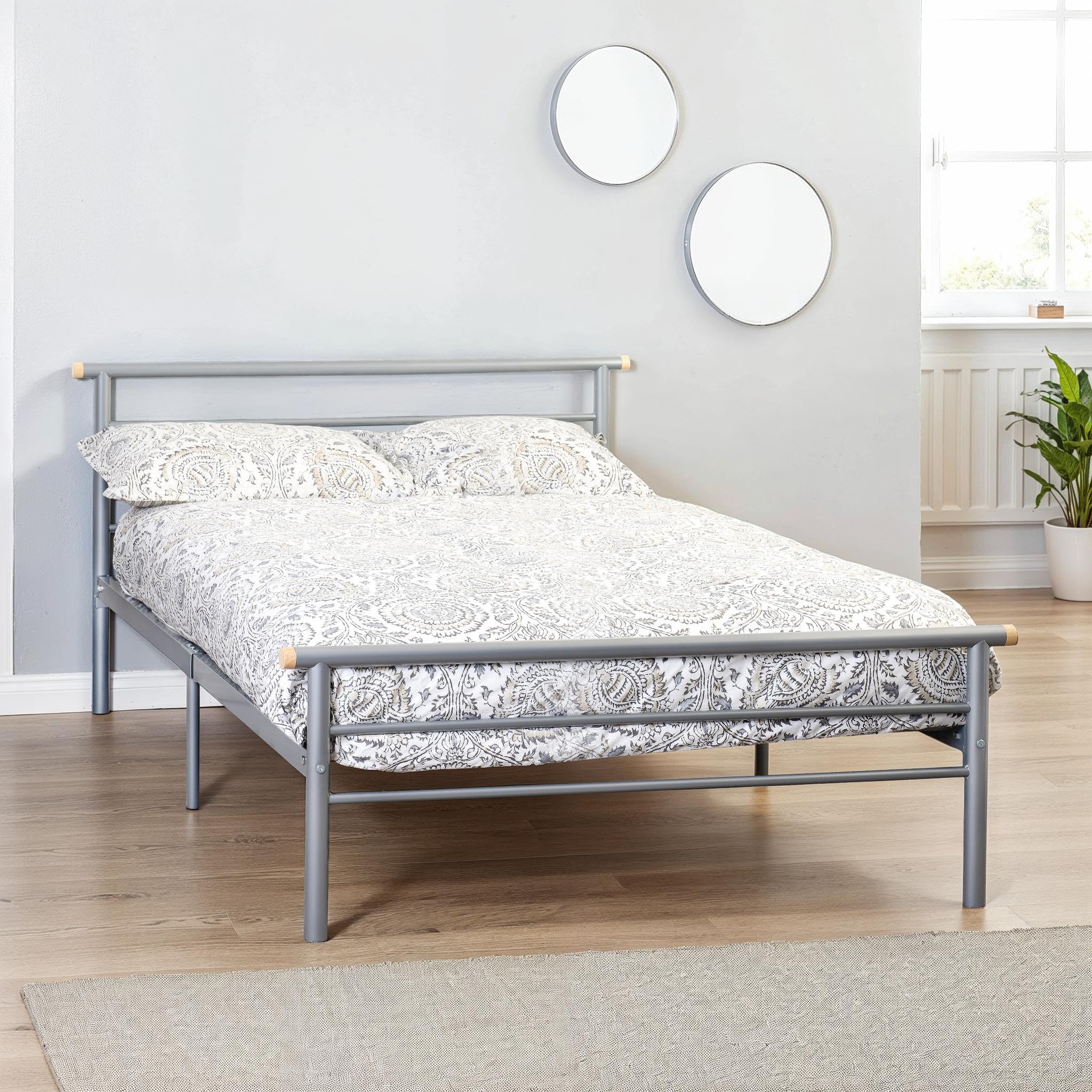 Seconique Double Bed, Silver, W 1480mm x D 1990mm x H 840mm