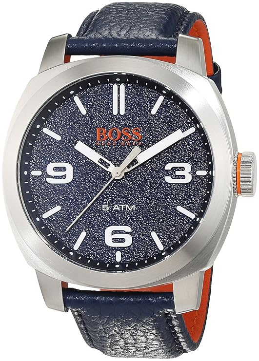 Hugo Boss Orange Cape Town Herren-Armbanduhr Analog mit blauem Leder Armband 1513410