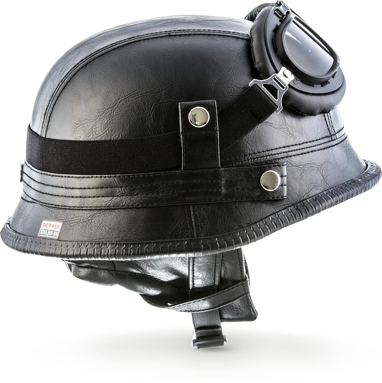 Moto Helmets® D33Set „Leather Black“ · BrainCap · Halbschale JetHelm
