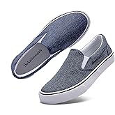 Emma Shoes Low-Top Slip Ons Women's Fashion Sneakers Casual Canvas Sneakers for Women Comfortable Flats Breathable Padded Insole Slip on Sneakers Women Low Slip on Shoes