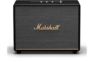 Marshall Woburn III Bluetooth Home Speaker - Loud Stereo Sound with Bass and Treble Controls | Plug-in Powered | Record Player Compatible | HDMI, RCA, 3.5 mm Aux Inputs - Black