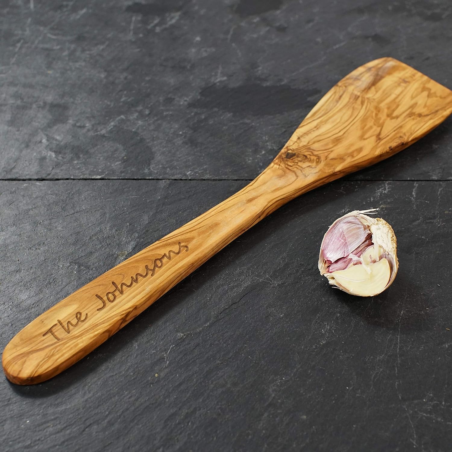 Personalized spatula, Olive Wood Spatula, Engraved Spatula