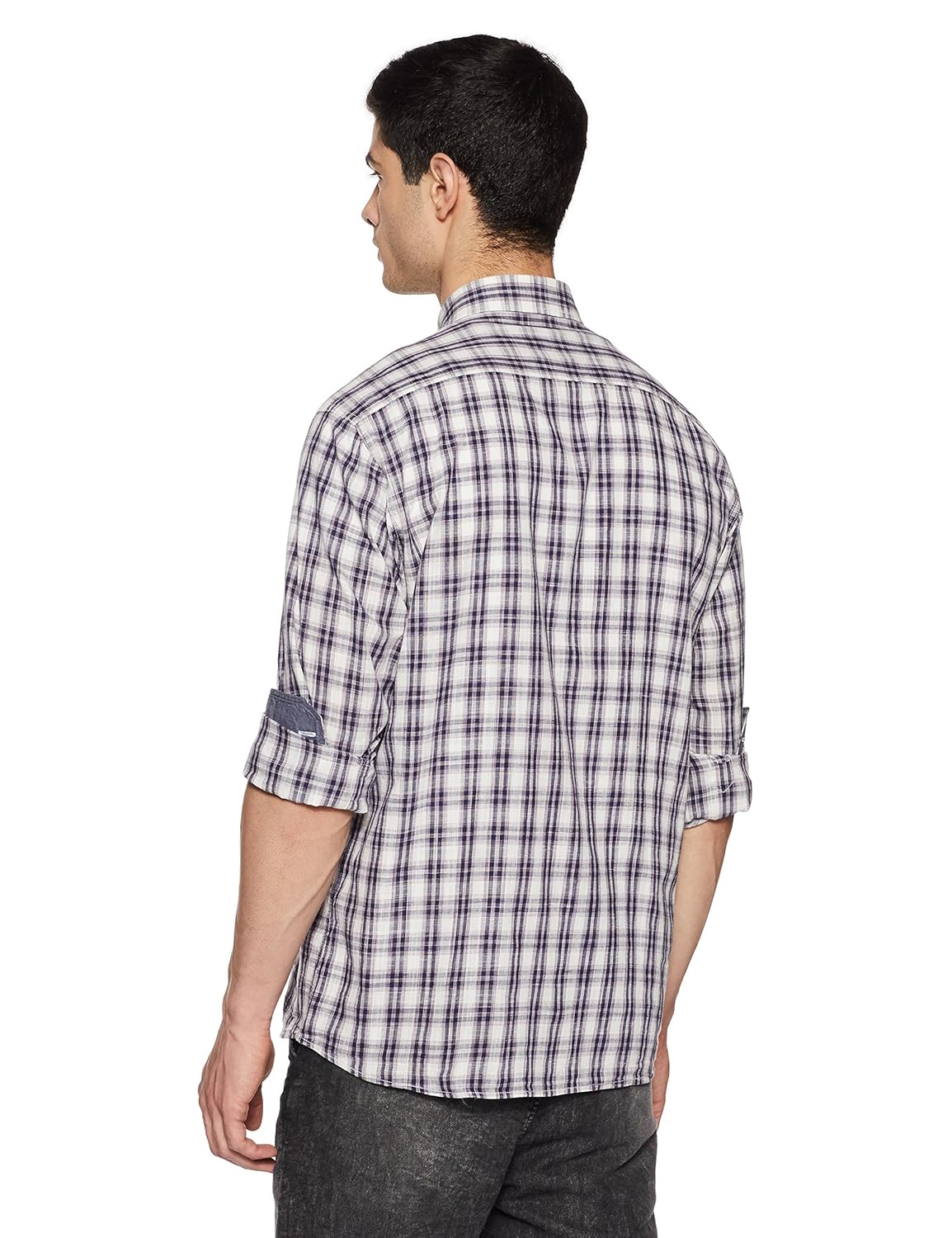 arrow sports men's checkered regular fit cotton casual shirt