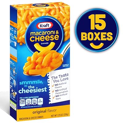 Kraft Original Macaroni &amp;amp;amp; Cheese Dinner, 7.25 Oz, Pack of 15