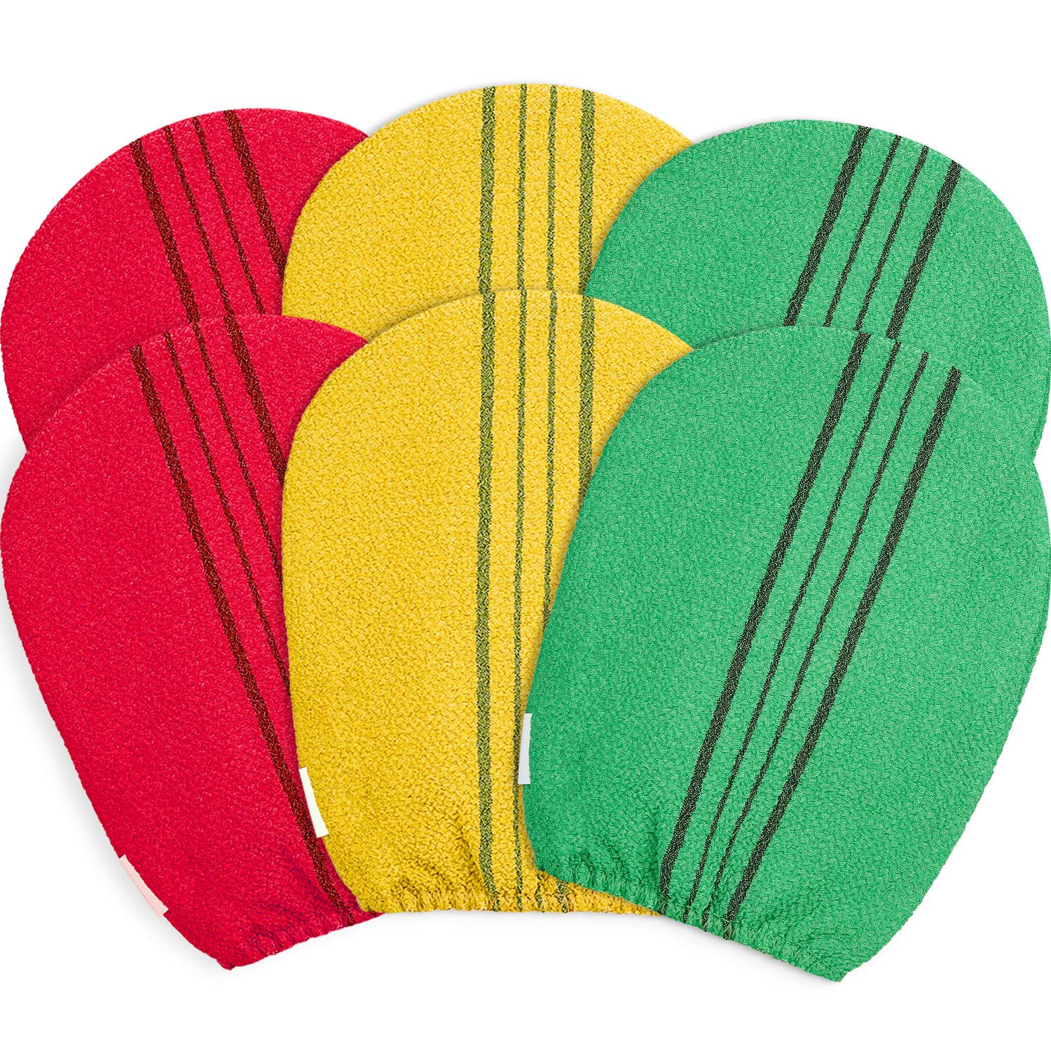 6 Pieces korean Exfoliating Cloth Towels Exfoliating Bath Mitten Remove Dead Skin Bath Scrub Mitten for Bathing