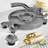 ARC 10 Inch Heavy Duty Cast Iron Tortilla Press with Non-Slip Foot Pad | Include 100 Pcs Parchment Paper, Rust-Proof Coating Tortilla Maker, Perfect for Homemade Quesadillas, Rotis &amp; Empanadas