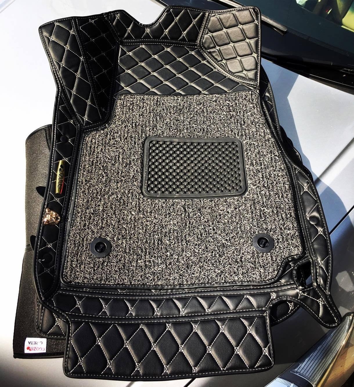 Coozo Faux Leather 7D Car Mats for Maruti Suzuki Baleno (Black)