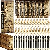 Sayglossy 24 Sets Music Themed Appreciation Gifts Bulk Valentine's Day Office Gifts Inspirational Musical Pens Pins and Bookmarks for Musicians Band Concert Students Teachers Music Party Favors