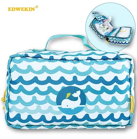 EDWEKIN® 2in1 Windeltasche und Kulturbeutel Kinder, mitwachsende Wickeltasche, Windeltasche für unterwegs - wasserdicht, Baby