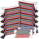 100 Pack Pencil Pouch Bulk Operation Christmas Mesh Zipper Storage Cases Gifts-A6 File Bag Clear Pencil Pouches Multipurpose Toiletry Cosmetics Bags for Office Bill Travel 9.5'' x 4.5''(10 Colors)