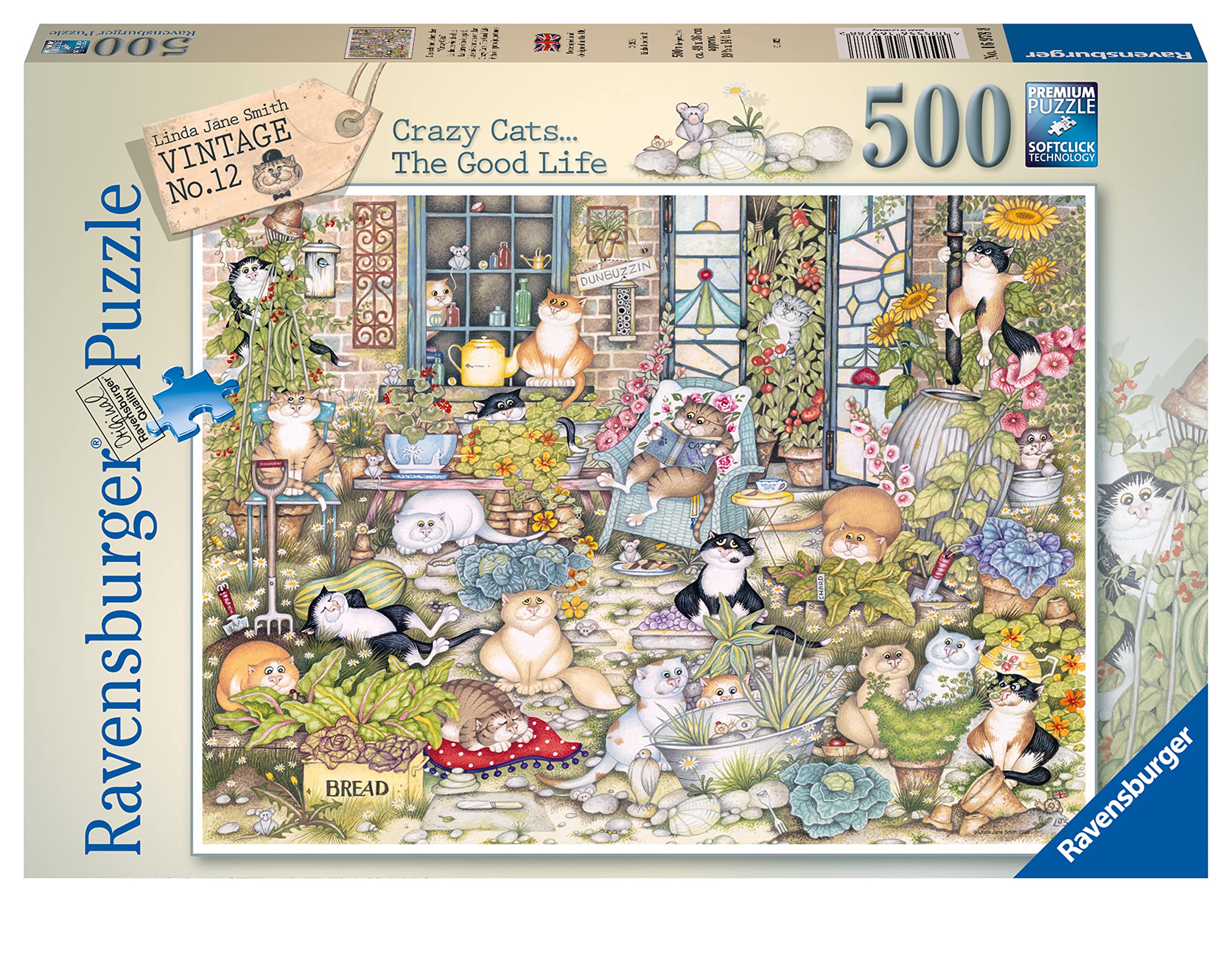 Ravensburger Crazy Cats The Good Life 500 Piece Jigsaw Puzzle for Adults & Kids Age 10 Years Up
