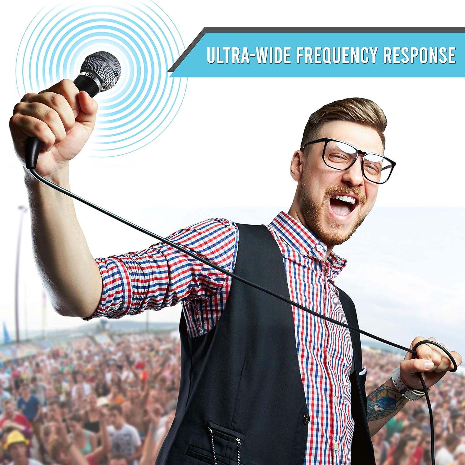 Pyle 3 Piece Professional Dynamic Microphone Kit Cardioid