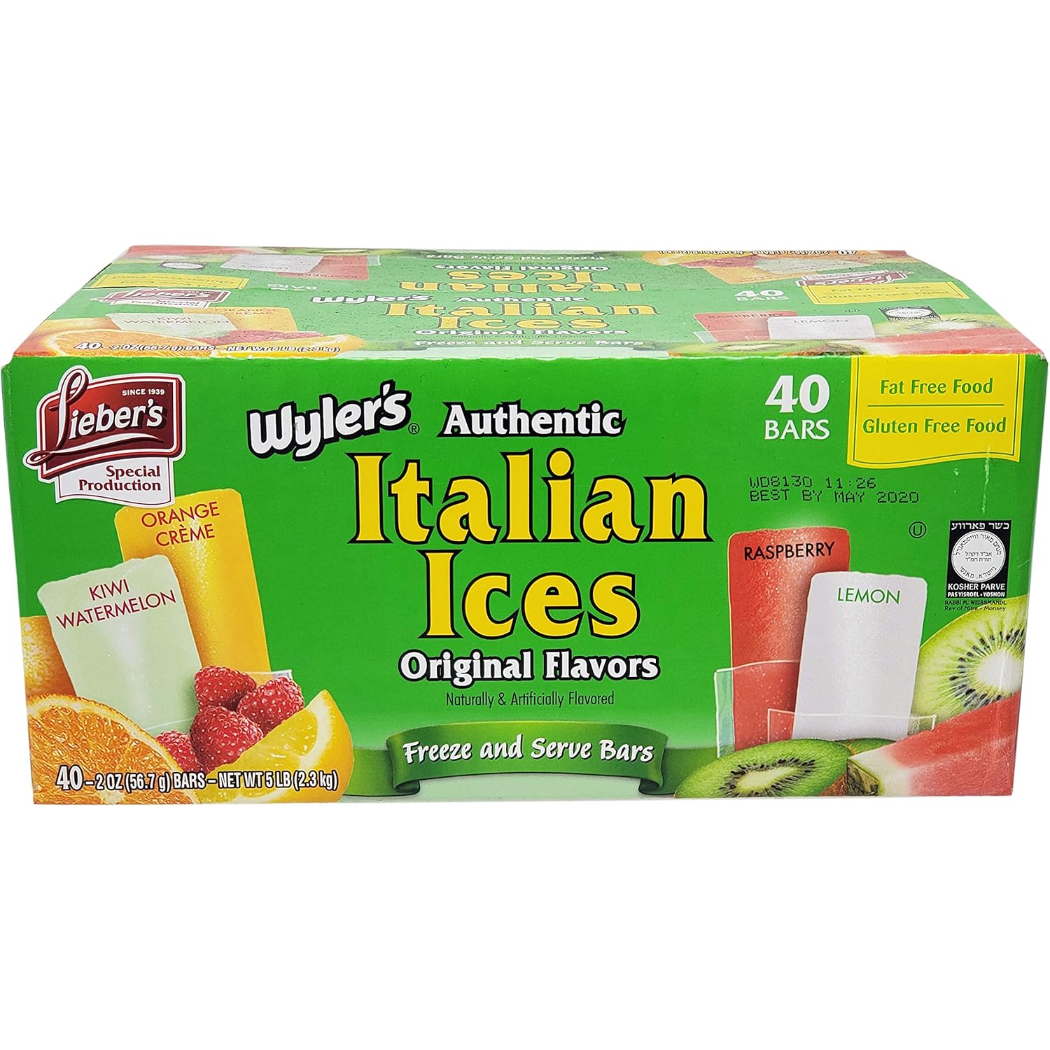 Lieber's Wyler's Italian Ices Original Flavors, Kosher, GlutenFree