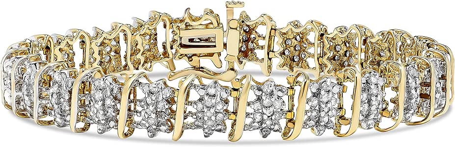 Amazon.com: 2 CT Diamond"S" Link Tennis Bracelet For Women in 10k