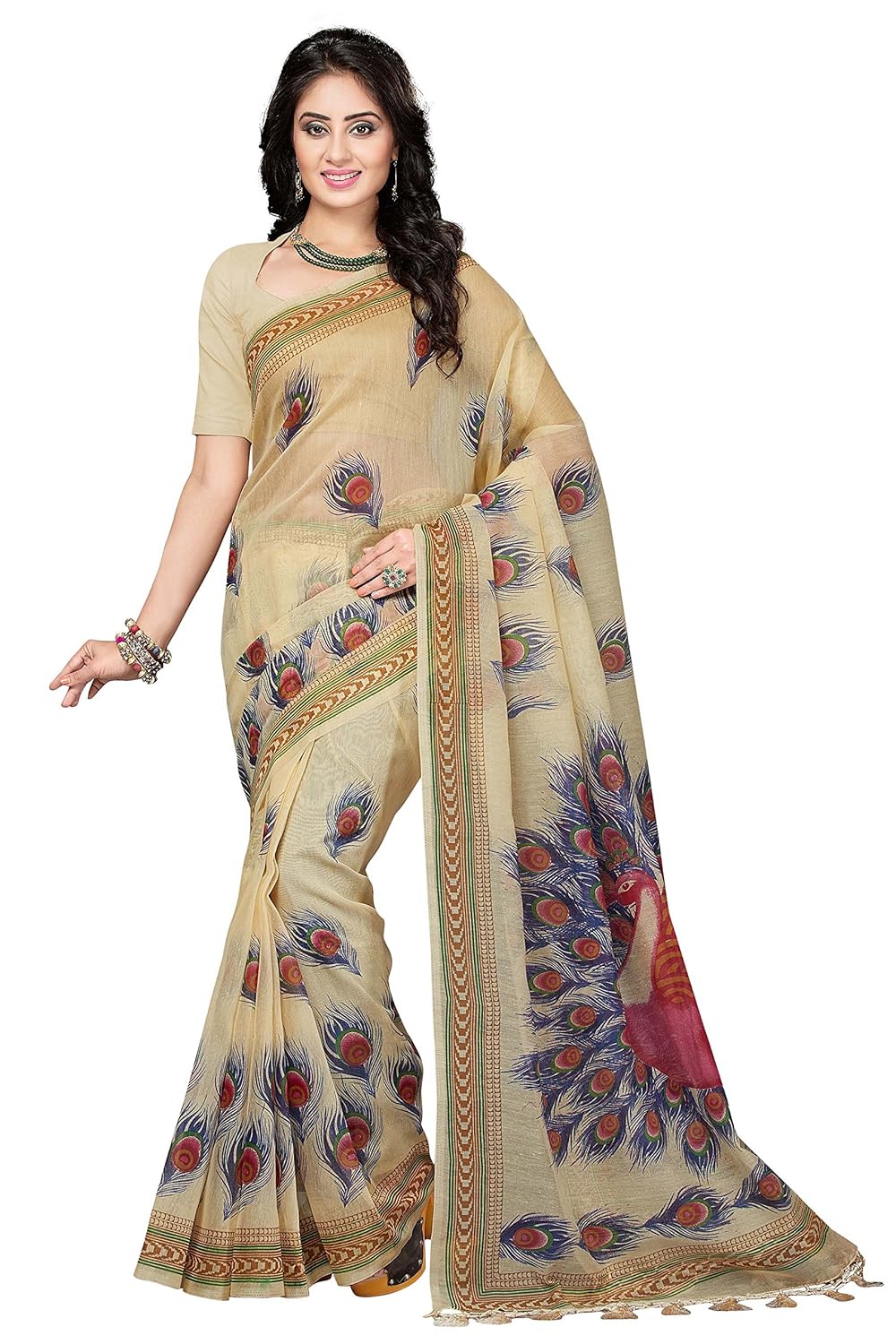 rani saahiba poly cotton saree with blouse piece