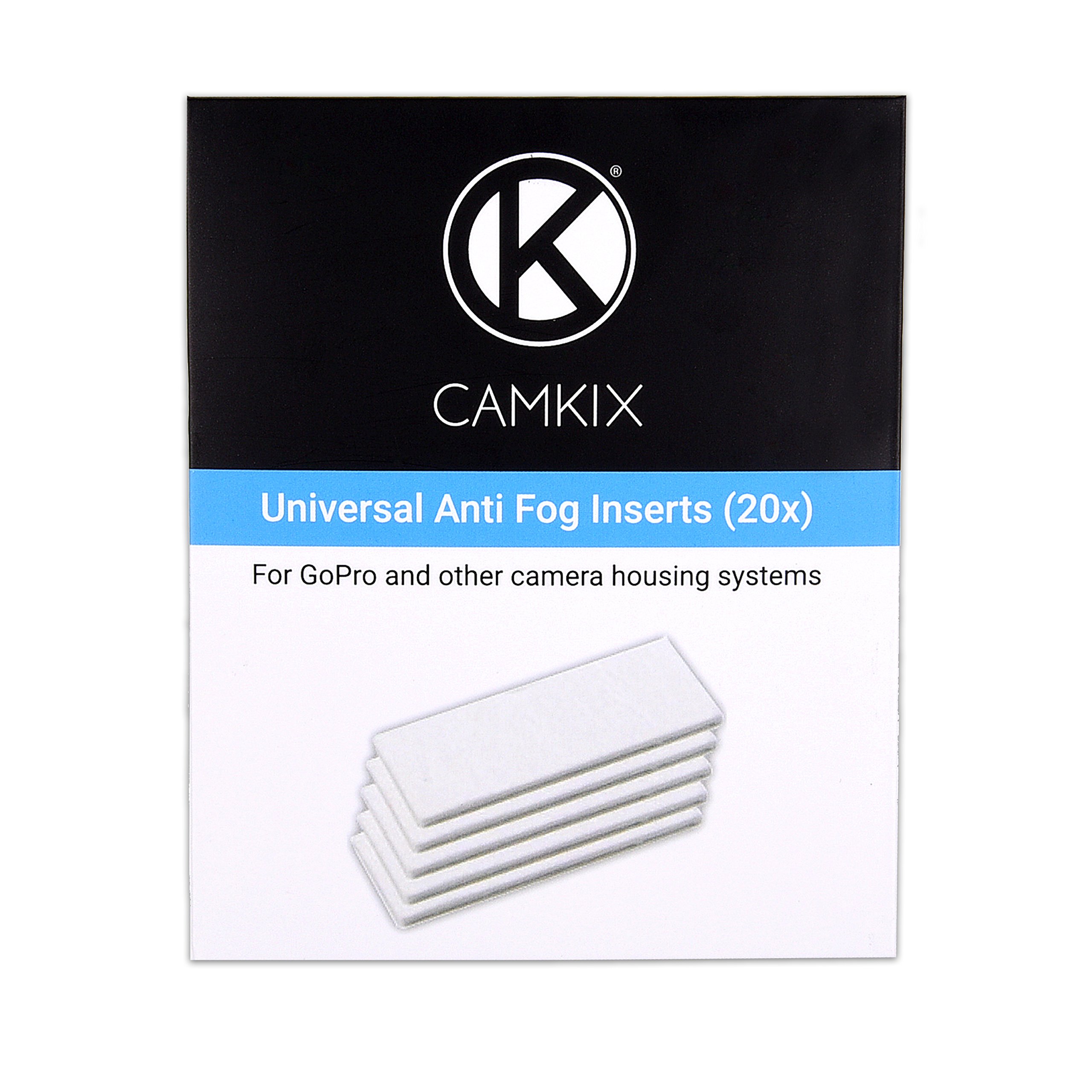 CAMKIX Anti-Fog Inserts compatible with Gopro Hero 4 Black, Silver, 3+, 3, 2, 1 and Other Camera and Housing Systems – 20 Pack Reusable Moisture Removing Inserts