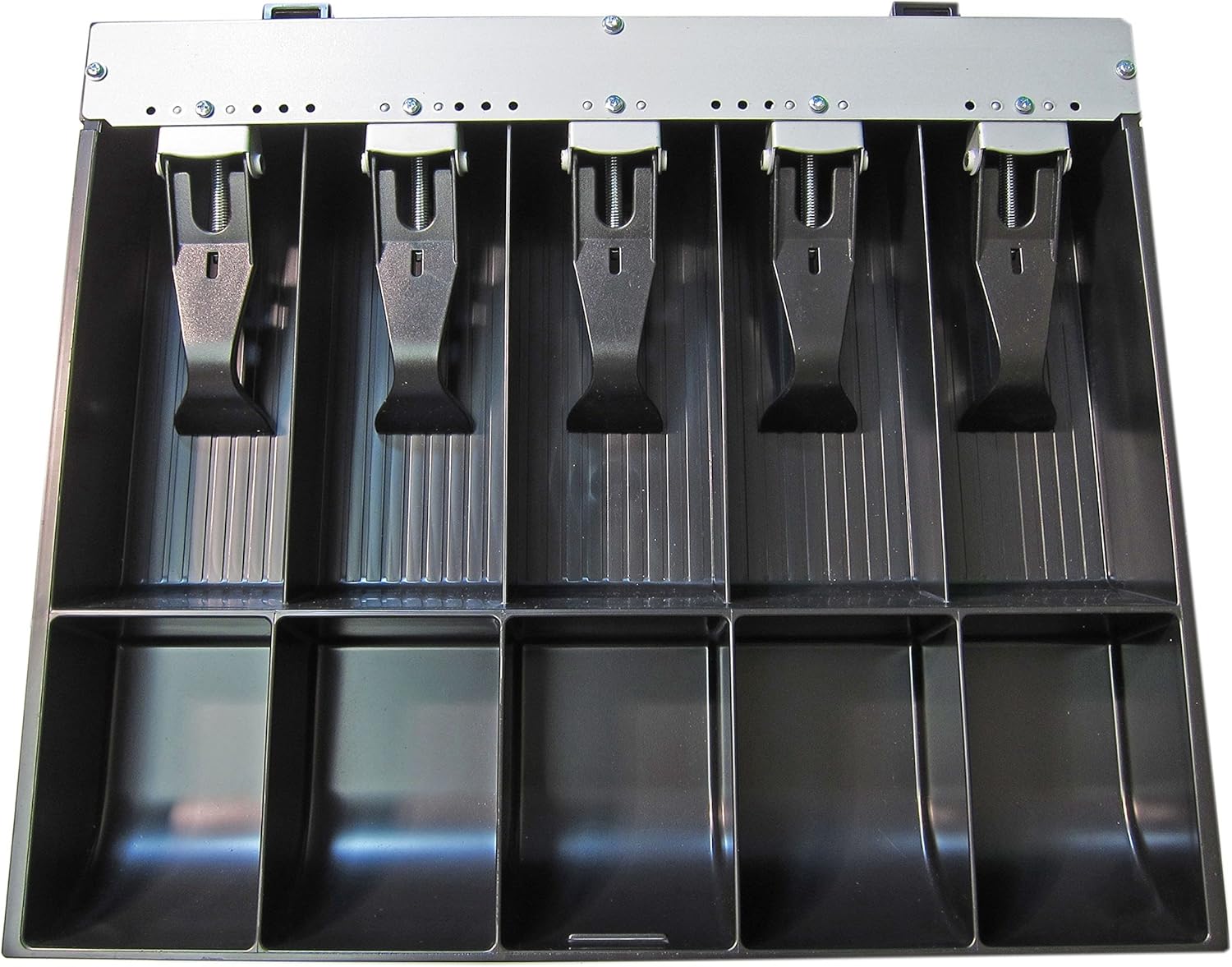 APG VPK-15B-2A-BX Vasario Series Standard-Duty ABS Plastic Till for Cash Drawer, 5 Bill Compartments, 5 Coin Compartments, 14.2" x 2.35" x 12.05": Industrial & Scientific