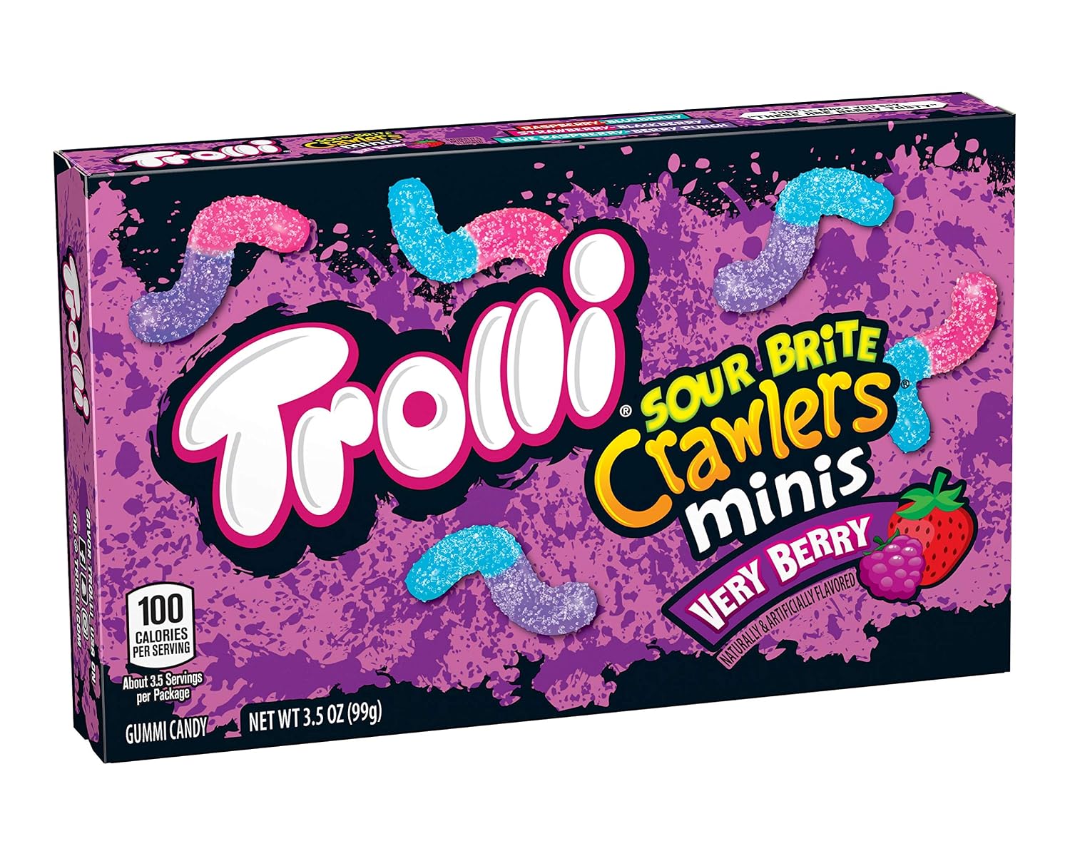 Trolli sour brite crawlers minis gummi candy, very berry (041420077012)