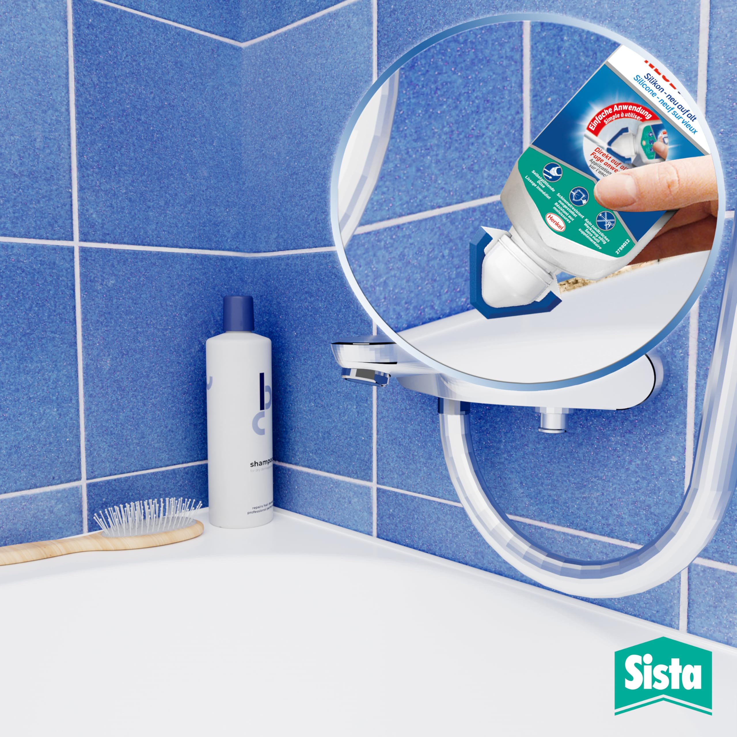 Sista Pattex NEUE FUGE, weiße Silikon Dichtmasse, in wenigen Minuten von IHH zu AHH, schimmelresistentes Sanitärsilikon für Küche und Bad, einfache Erneuerung von Fugen in nur einem Schritt, 1x80ml 6