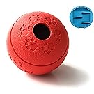 Interactive Treat Dispensing Toy Ball Puzzle for Dogs, Puppies - Intelligence and IQ Training to Reduce Separation Anxiety and Keep Pet Active While Away Red