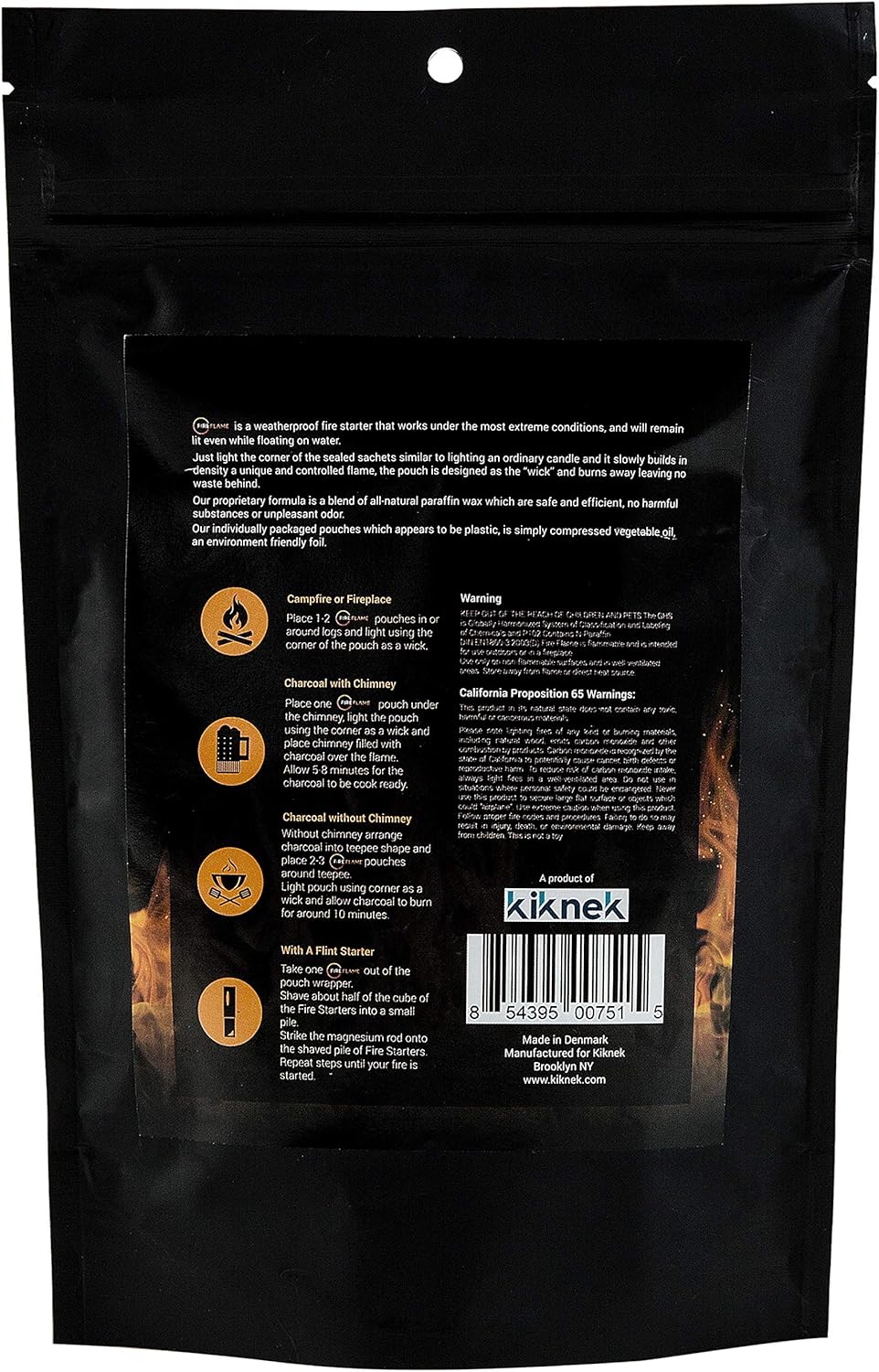 FireFlame Quick Instant Fire Starter - 100% Waterproof All-Purpose Indoor & Outdoor FireStarter, for Charcoal Starter, Campfire, Fireplace, Firepit, Smoker - Odorless and Non-Toxic - 20 Pouches in Bag: Sports & Outdoors