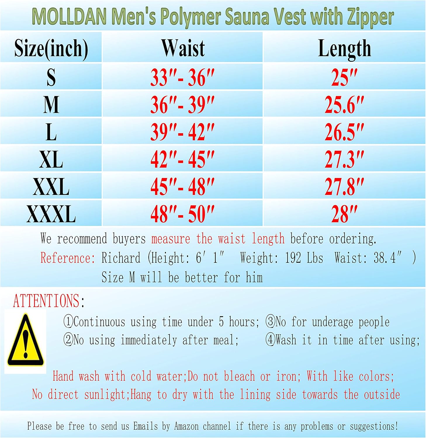MOLLDAN Mens Polymer Sauna Vest Sweat Slimming Tank Top with Zipper: Clothing