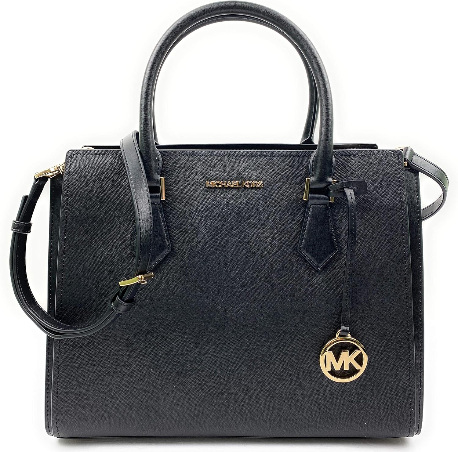 Michael Kors Womens Hope Large Satchel Crossbody Bag (Black) Buy