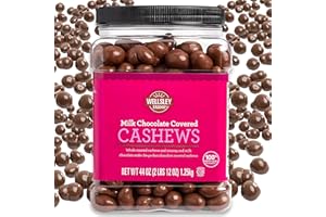 Wellsley Farms Milk Chocolate Covered Cashews – 2.75 lbs | Whole Roasted Cashews in Creamy Milk Chocolate | Kosher, Gluten-Free Sweet & Healthy Snack