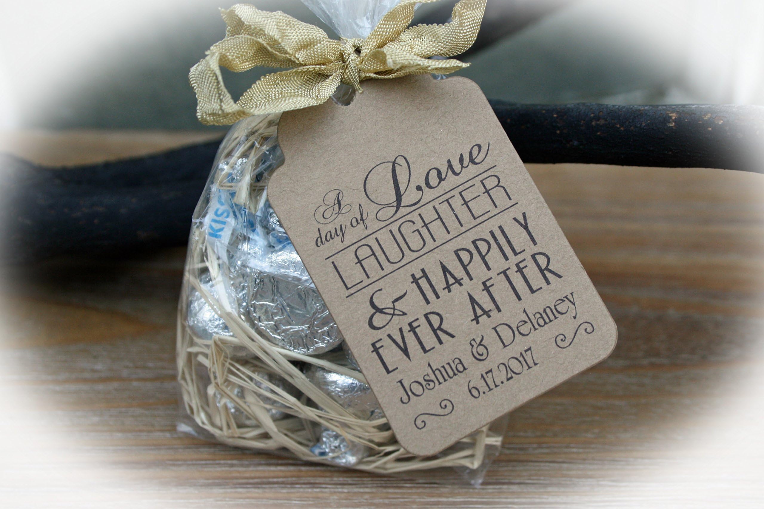 Wedding Favor, Bridal Shower Favor or Engagement Party Favor | DIY Kits include Personalized Tags, Bags & Ties (Favor contents NOT included) - Available in 3 tag colors/20 tie choices/2 Bag sizes