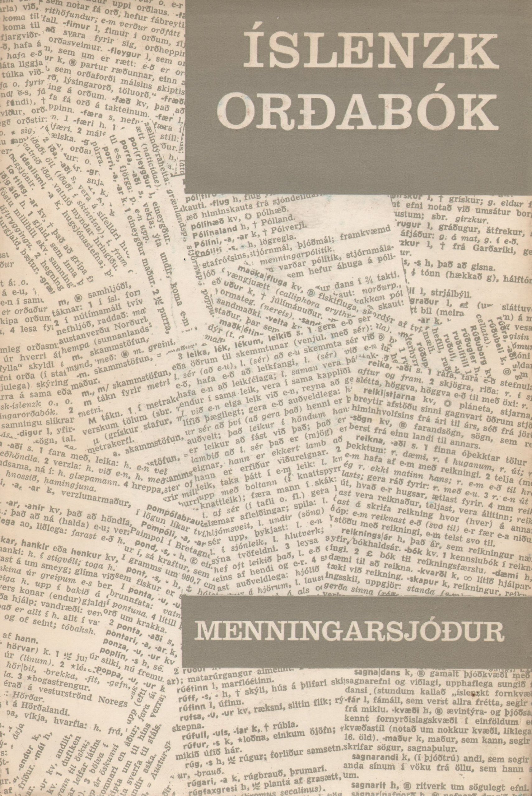Islensk Ordabok Handa Skolum Og Almenningi Arni Bodvarsson Amazon Com Books