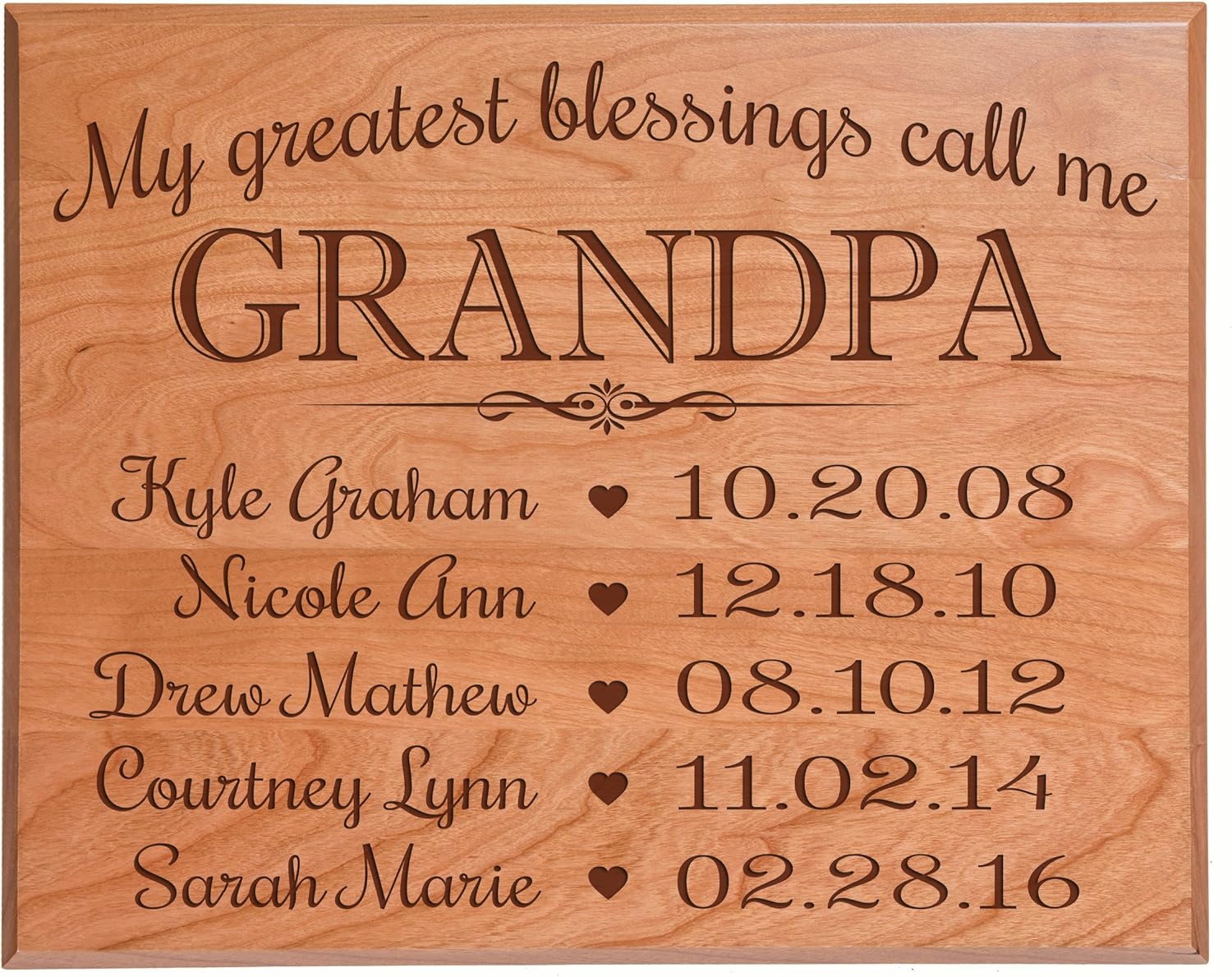Download Amazon Com Lifesong Milestones Grandpa Gifts Birthday Ideas With Children S Names Personalized Birth Date Special Dates To Remember My Greatest Blessings Call Me Grandpa 12x15 Cherry Solid Wood