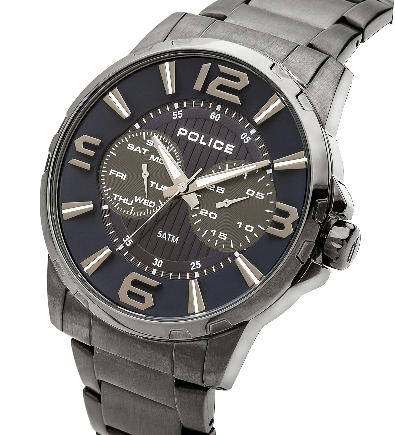 Police Men s Quartz Watch With Blue Dial Chronograph Display And Silver