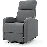 Christopher Knight Home Gaius Classic Fabric Recliner, Charcoal / Black