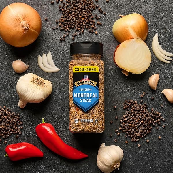 MCCORMICK GRILL MATES MONTREAL STEAK SEASONING, 25% LESS SODIUM, 10 OZ