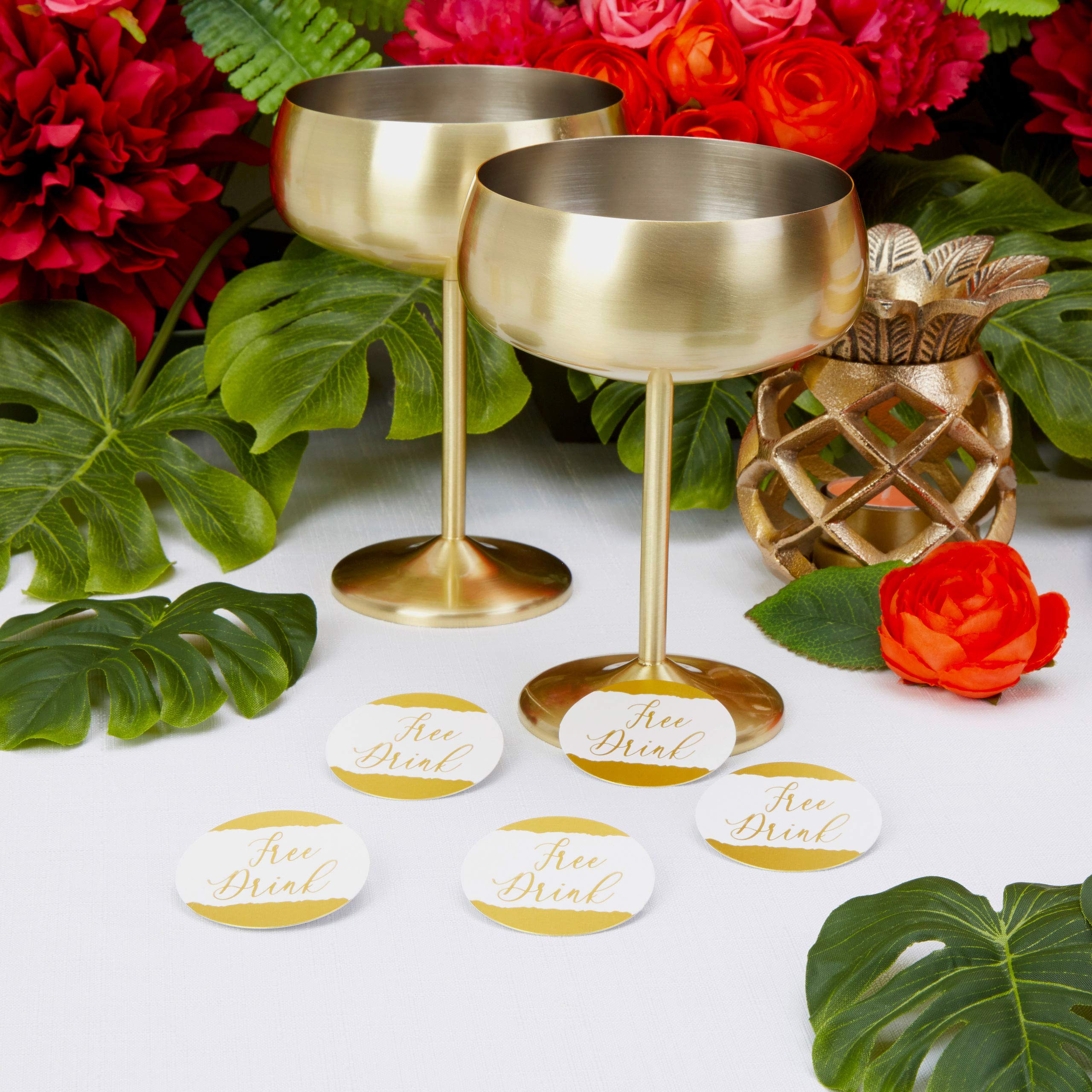 Neviti 776551 Drinks Tokens, White/Gold