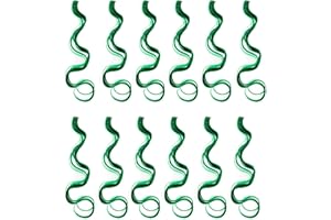 SWACC 12 Pcs Curly Wavy One Color Party Highlights Clip on in Hair Extensions Colored Hair Streak Synthetic Hairpieces (Green)