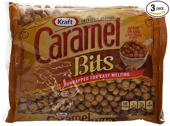 Amazon Com Kraft Caramel Bits 11oz Bag Pack Of 3 Caramel Candy Grocery Gourmet Food