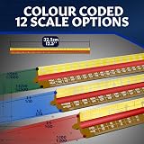 Stylo Aluminum Architect Scale 30cm Triangle Drafting Ruler Yellow Metric view 2