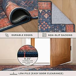 Boho Navy Blue 10x14 Area Rug for Living
