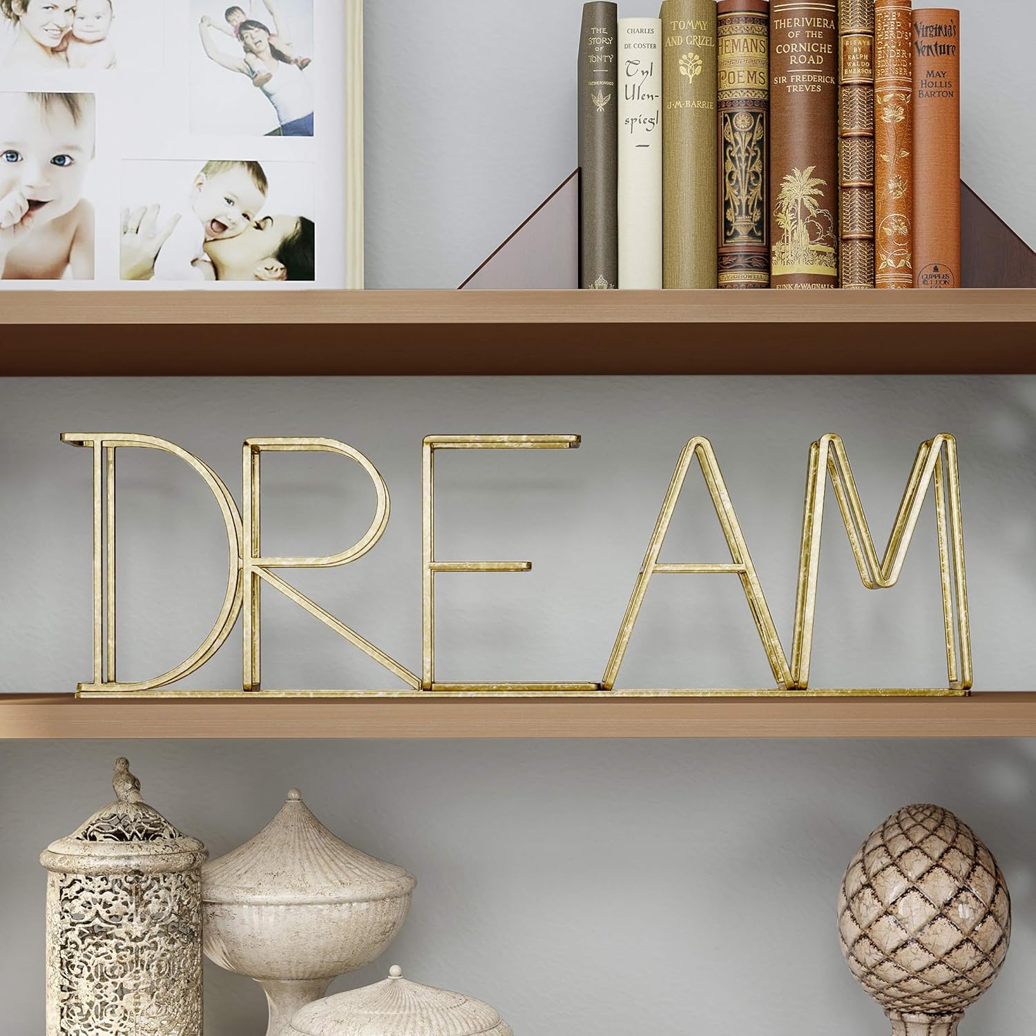 Lavish Home Cutout Free-Standing Table Top Sign-3D Home Word Art Accent Decor with Gold Metallic Finish-Modern, Classic, or Farmhouse Style: Home & Kitchen