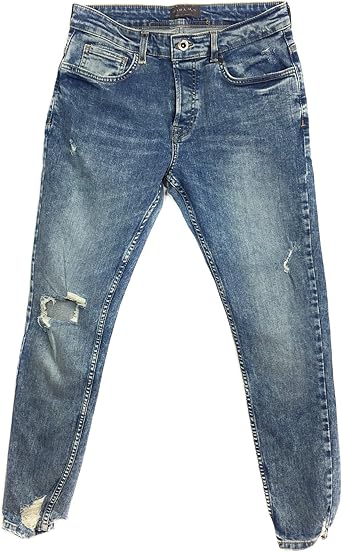 Amazon Com Zara Hombres Raw Edge Skinny Jeans 6045 460 42 Eu