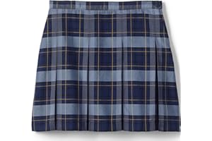 Lands' End School Uniform Girls Plaid Box Pleat Skirt Top of The Knee