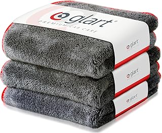 Glart 443TP Premium Flausch 3er Set Mikrofasertücher mit 600 GSM, saugstark und ultra weiche fusselfreie Poliertücher f. Auto und Motorrad 40 x 40 cm