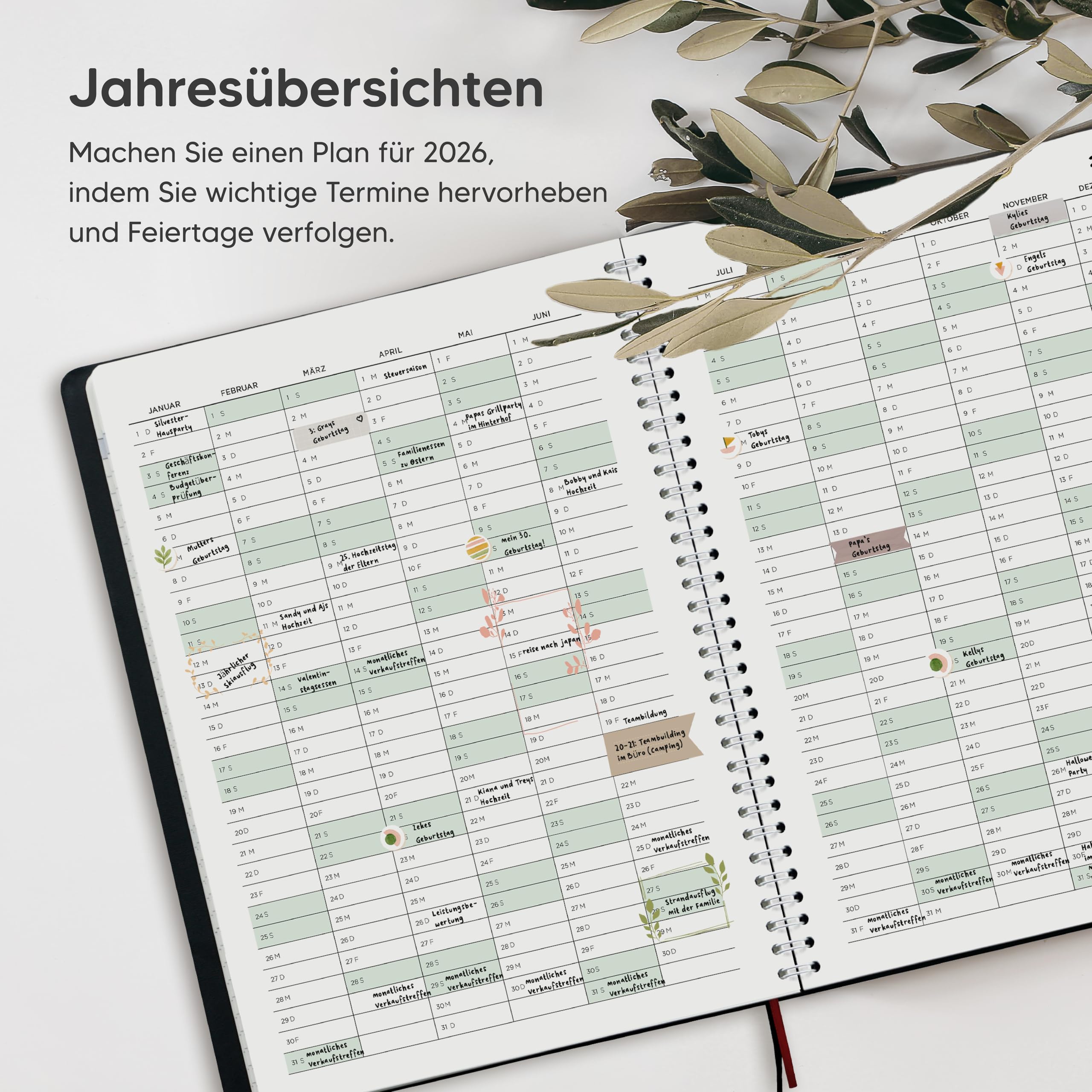 Terminplaner 2026 A4 von Smart Panda – Wochenplaner A4, Kalender 2026 – Softcover Tagebuch, 30 Minuten-Intervalle – Terminkalender, Planer 2026 – auf Deutsch 5