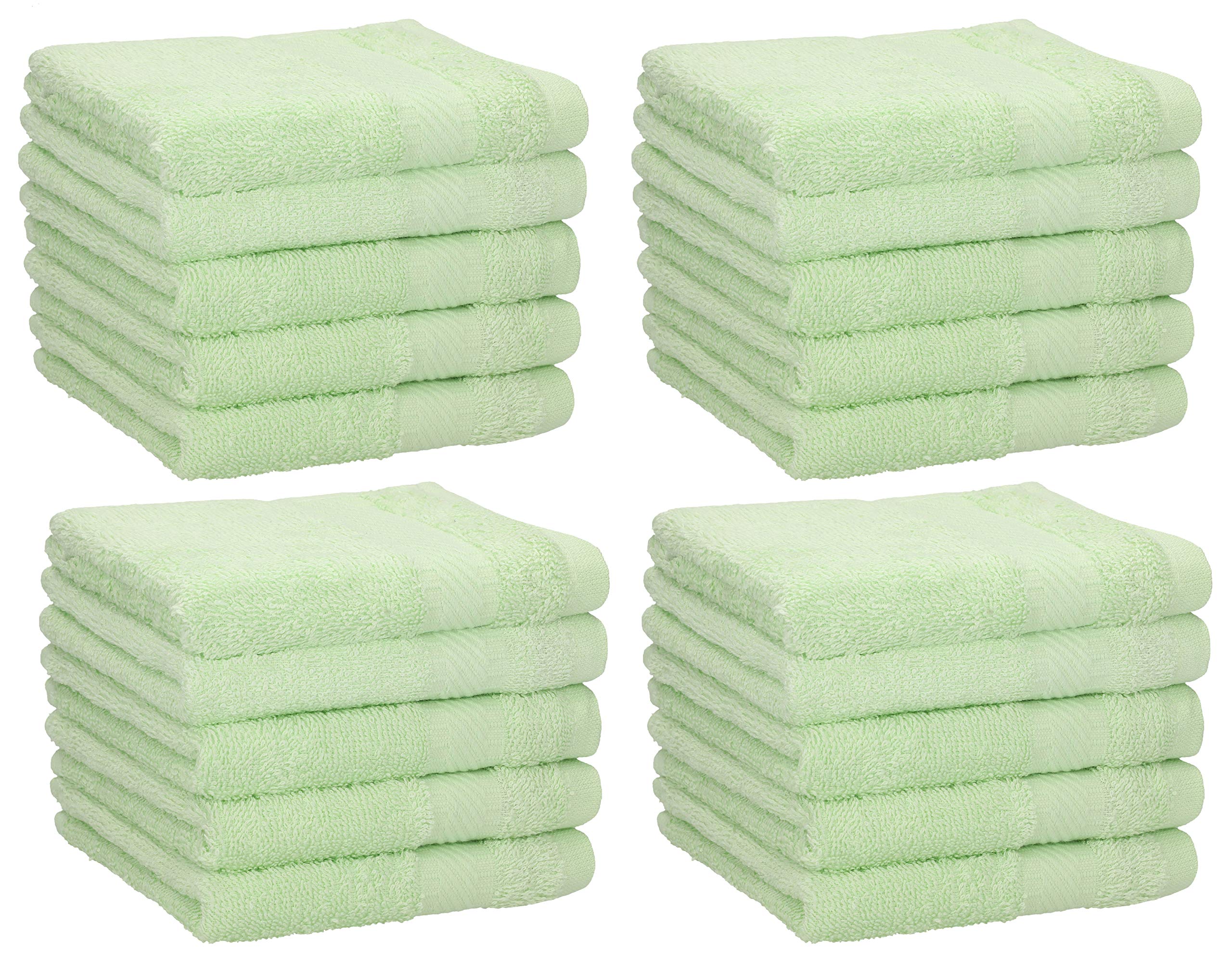 Betz 20 Piece Face Cloth Set Neapel 100% Cotton 20 Face Cloths Size 30 x 30 cm color green