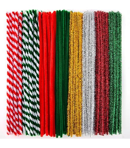 Lot De 135 Chenilles Métallisées (pipe Cleaners) – Argent, Or, Rouge, Vert, 12 Pouces